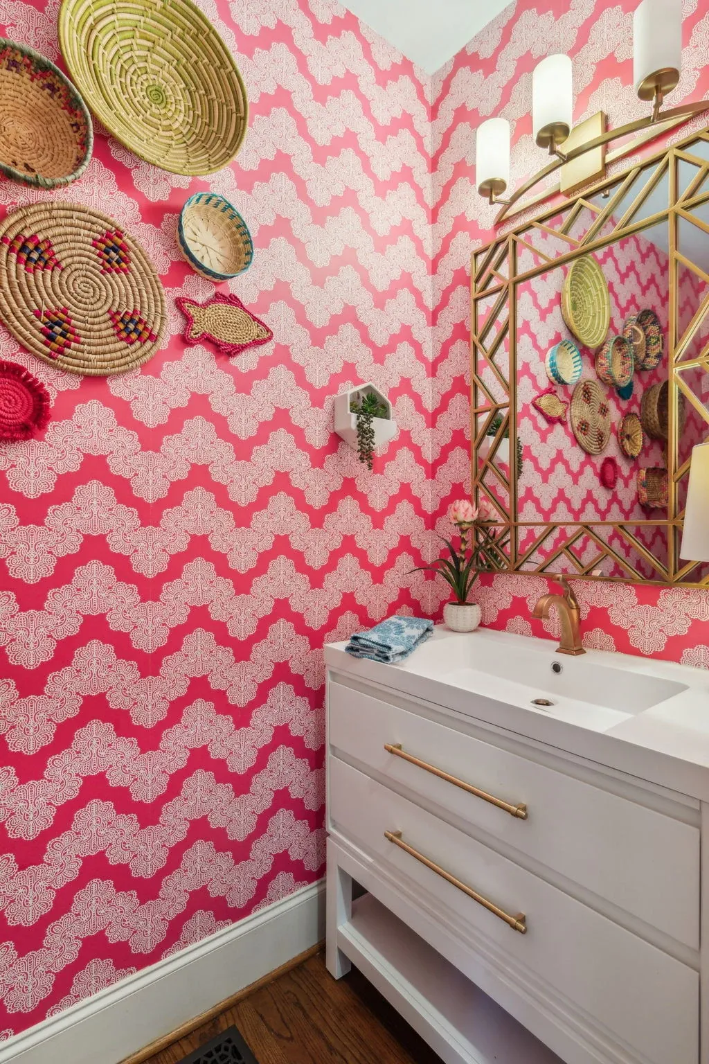 Patterned Powder Room